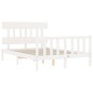 vidaXL Estructura de cama con cabecero madera maciza blanco 120x200 cm vidaXL Estructura de cama con cabecero madera maciza blanco 120x200 cm