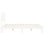 vidaXL Estructura de cama matrimonio con cabecero madera maciza blanco