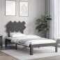 vidaXL Estructura de cama con cabecero madera maciza gris 90x200 cm vidaXL Estructura de cama con cabecero madera maciza gris 90x200 cm