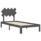 vidaXL Estructura de cama con cabecero madera maciza gris 90x200 cm vidaXL Estructura de cama con cabecero madera maciza gris 90x200 cm