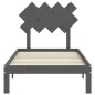 vidaXL Estructura de cama con cabecero madera maciza gris 90x200 cm vidaXL Estructura de cama con cabecero madera maciza gris 90x200 cm