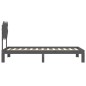 vidaXL Estructura de cama con cabecero madera maciza gris 90x200 cm vidaXL Estructura de cama con cabecero madera maciza gris 90x200 cm