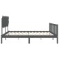 vidaXL Estructura cama de matrimonio con cabecero madera maciza gris vidaXL Estructura cama de matrimonio con cabecero madera maciza gris