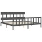 vidaXL Estructura cama de matrimonio con cabecero madera maciza gris vidaXL Estructura cama de matrimonio con cabecero madera maciza gris