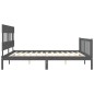 vidaXL Estructura cama de matrimonio con cabecero madera maciza gris vidaXL Estructura cama de matrimonio con cabecero madera maciza gris