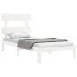 vidaXL Estructura de cama individual con cabecero madera maciza blanco vidaXL Estructura de cama individual con cabecero madera maciza blanco