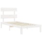 vidaXL Estructura de cama individual con cabecero madera maciza blanco vidaXL Estructura de cama individual con cabecero madera maciza blanco