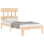 vidaXL Estructura de cama con cabecero madera maciza 100x200 cm