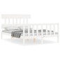 vidaXL Estructura cama de matrimonio con cabecero madera maciza blanco vidaXL Estructura cama de matrimonio con cabecero madera maciza blanco