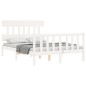 vidaXL Estructura cama de matrimonio con cabecero madera maciza blanco vidaXL Estructura cama de matrimonio con cabecero madera maciza blanco