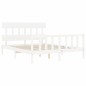 vidaXL Estructura de cama con cabecero madera maciza blanco 160x200 cm vidaXL Estructura de cama con cabecero madera maciza blanco 160x200 cm