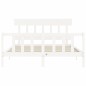vidaXL Estructura de cama con cabecero madera maciza blanco 160x200 cm vidaXL Estructura de cama con cabecero madera maciza blanco 160x200 cm