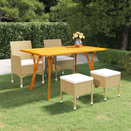 vidaXL Juego de comedor de jardín de 5 piezas beige