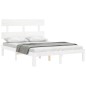 vidaXL Estructura de cama con cabecero madera maciza blanco 140x190 cm