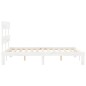 vidaXL Estructura de cama con cabecero madera maciza blanco 140x190 cm