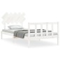 vidaXL Estructura de cama con cabecero madera maciza blanco 100x200 cm vidaXL Estructura de cama con cabecero madera maciza blanco 100x200 cm