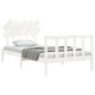 vidaXL Estructura de cama con cabecero madera maciza blanco 100x200 cm vidaXL Estructura de cama con cabecero madera maciza blanco 100x200 cm
