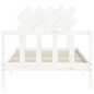 vidaXL Estructura de cama con cabecero madera maciza blanco 100x200 cm vidaXL Estructura de cama con cabecero madera maciza blanco 100x200 cm