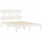 vidaXL Estructura de cama con cabecero madera maciza blanco 120x200 cm vidaXL Estructura de cama con cabecero madera maciza blanco 120x200 cm