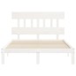 vidaXL Estructura de cama con cabecero madera maciza blanco 120x200 cm vidaXL Estructura de cama con cabecero madera maciza blanco 120x200 cm