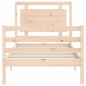 vidaXL Estructura de cama individual con cabecero madera maciza