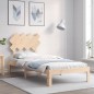 vidaXL Estructura de cama con cabecero madera maciza 90x200 cm