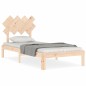 vidaXL Estructura de cama con cabecero madera maciza 90x200 cm