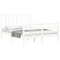 vidaXL Estructura de cama con cabecero madera maciza blanco 140x200 cm vidaXL Estructura de cama con cabecero madera maciza blanco 140x200 cm