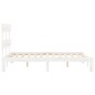vidaXL Estructura de cama con cabecero madera maciza blanco 120x200 cm