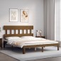 vidaXL Estructura de cama con cabecero madera marrón miel 160x200 cm vidaXL Estructura de cama con cabecero madera marrón miel 160x200 cm