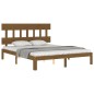 vidaXL Estructura de cama con cabecero madera marrón miel 160x200 cm vidaXL Estructura de cama con cabecero madera marrón miel 160x200 cm