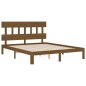 vidaXL Estructura de cama con cabecero madera marrón miel 160x200 cm vidaXL Estructura de cama con cabecero madera marrón miel 160x200 cm