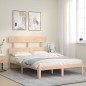 vidaXL Estructura de cama con cabecero madera maciza 140x200 cm vidaXL Estructura de cama con cabecero madera maciza 140x200 cm