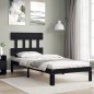 vidaXL Estructura de cama con cabecero madera maciza negro 100x200 cm vidaXL Estructura de cama con cabecero madera maciza negro 100x200 cm