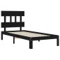 vidaXL Estructura de cama con cabecero madera maciza negro 100x200 cm vidaXL Estructura de cama con cabecero madera maciza negro 100x200 cm