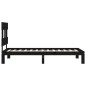 vidaXL Estructura de cama con cabecero madera maciza negro 100x200 cm vidaXL Estructura de cama con cabecero madera maciza negro 100x200 cm
