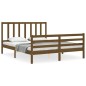 vidaXL Estructura de cama con cabecero madera marrón miel 160x200 cm vidaXL Estructura de cama con cabecero madera marrón miel 160x200 cm