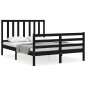 vidaXL Estructura de cama con cabecero madera maciza negro 120x200 cm vidaXL Estructura de cama con cabecero madera maciza negro 120x200 cm