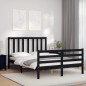 vidaXL Estructura de cama con cabecero madera maciza negro 120x200 cm vidaXL Estructura de cama con cabecero madera maciza negro 120x200 cm