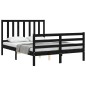vidaXL Estructura de cama con cabecero madera maciza negro 120x200 cm vidaXL Estructura de cama con cabecero madera maciza negro 120x200 cm