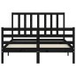vidaXL Estructura de cama con cabecero madera maciza negro 120x200 cm vidaXL Estructura de cama con cabecero madera maciza negro 120x200 cm