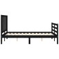 vidaXL Estructura de cama con cabecero madera maciza negro 120x200 cm vidaXL Estructura de cama con cabecero madera maciza negro 120x200 cm