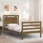 vidaXL Estructura cama con cabecero madera maciza marrón miel 90x200cm vidaXL Estructura cama con cabecero madera maciza marrón miel 90x200cm