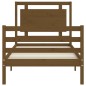 vidaXL Estructura cama con cabecero madera maciza marrón miel 90x200cm vidaXL Estructura cama con cabecero madera maciza marrón miel 90x200cm