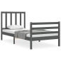 vidaXL Estructura de cama con cabecero madera maciza gris 90x200 cm vidaXL Estructura de cama con cabecero madera maciza gris 90x200 cm
