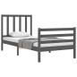 vidaXL Estructura de cama con cabecero madera maciza gris 90x200 cm vidaXL Estructura de cama con cabecero madera maciza gris 90x200 cm
