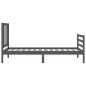 vidaXL Estructura de cama con cabecero madera maciza gris 90x200 cm vidaXL Estructura de cama con cabecero madera maciza gris 90x200 cm
