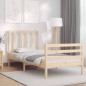 vidaXL Estructura de cama con cabecero madera maciza 90x200 cm