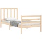 vidaXL Estructura de cama con cabecero madera maciza 90x200 cm