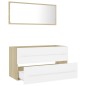 vidaXL Set de muebles de baño 2 piezas contrachapada blanco roble